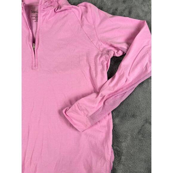 SanSoleil Women's Pink 1/4 Zip Pullover Size L UPF 50 Sun Protection Golf - Picture 6 of 9